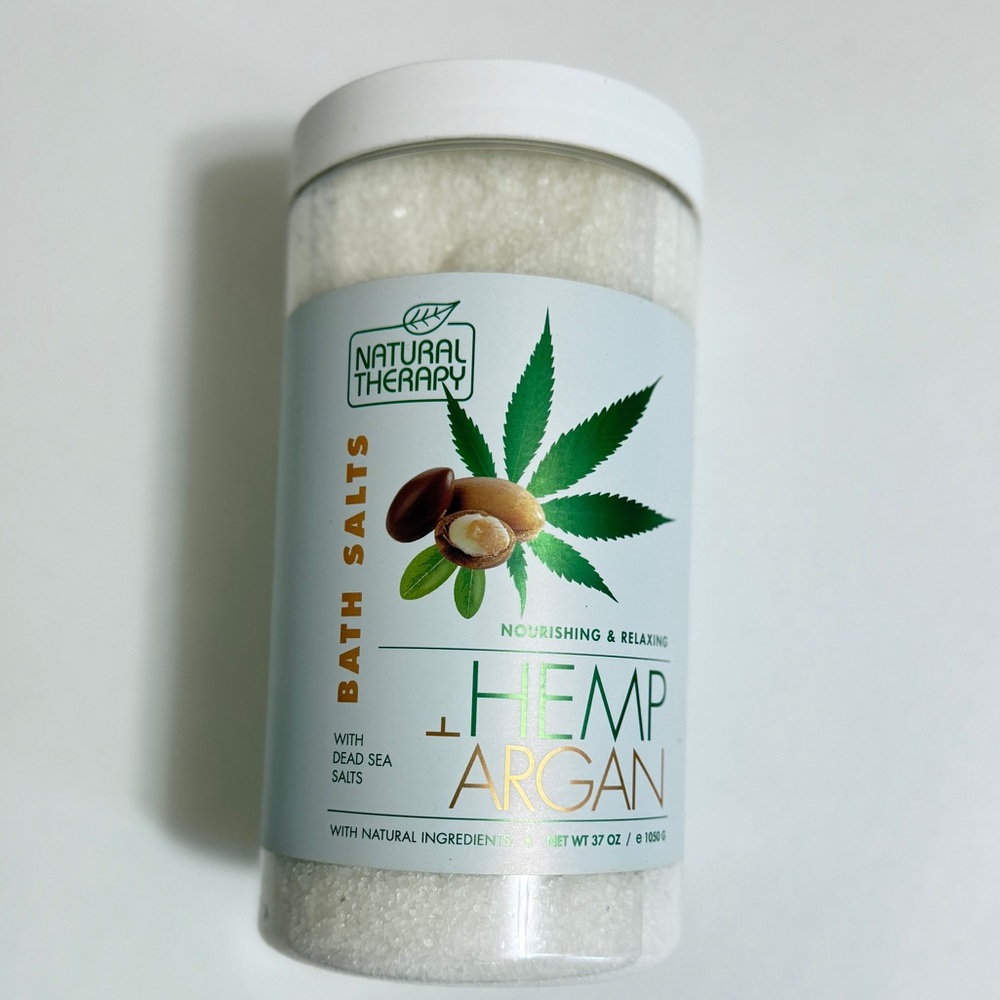 Natural Therapy HEMP+Argon BATH SALTS Dead Sea‎ Relaxing Refreshing 37oz